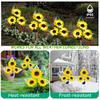 Solarbetriebene 3-Kopf-Sonnenblumen-Dekorationsleuchte, Wasserdichte Außenleuchte für Garten, Hof, Rasen, Atmosphären-Dekorationsbeleuchtung