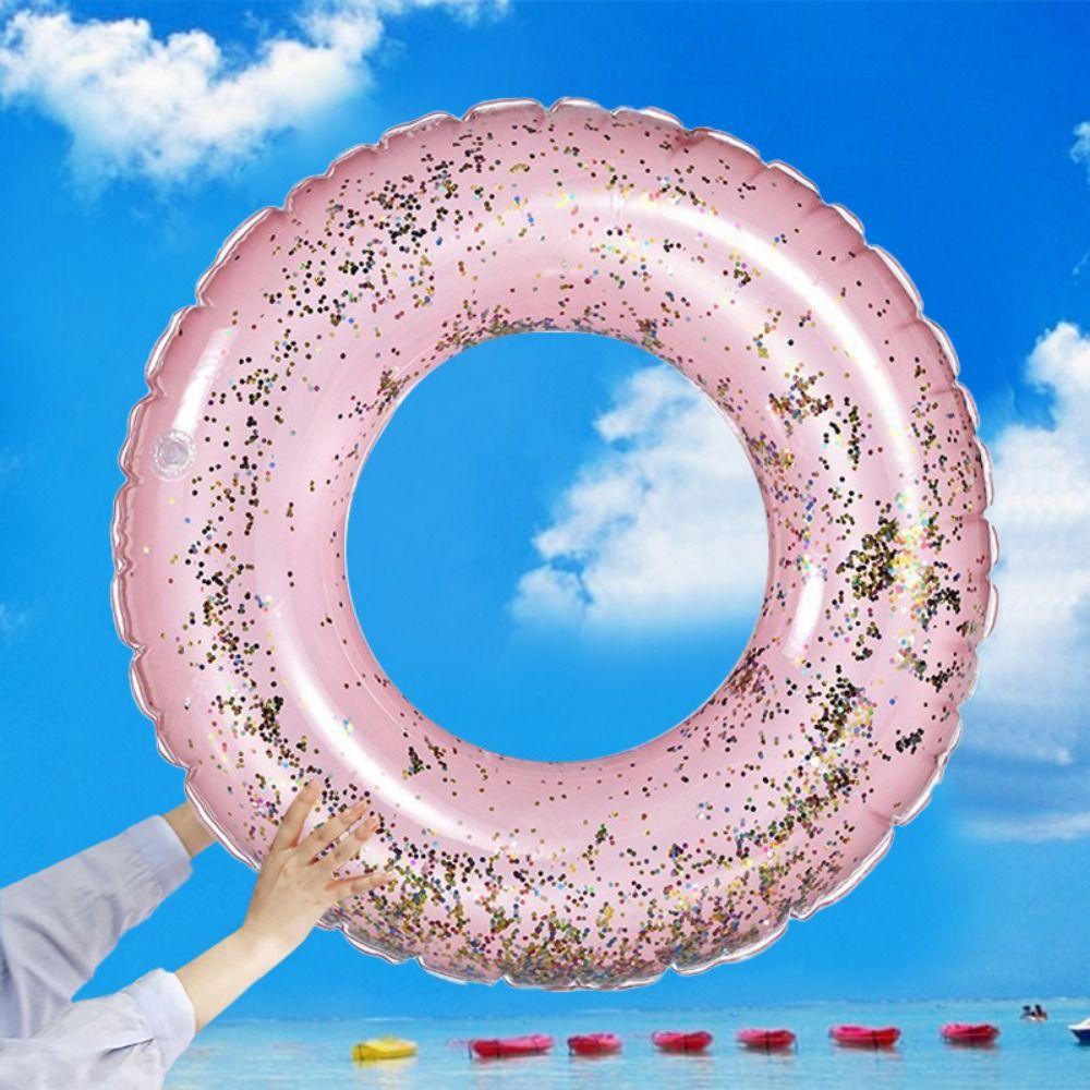 Glitter Sequin Pool Float Swimming Ring Inflatable Swimming Circle Suit for Over 16 Years Old