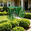 Green Tractor Wind Spinners with Rotating Wheels Garden Windmill Yard Ground Stake Windmill for Yard Lawn & Outdoor Decoration