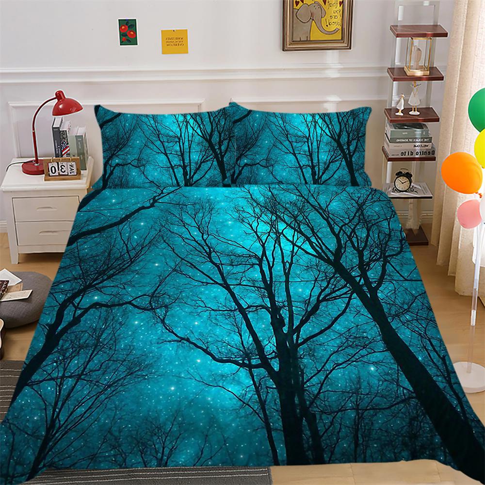 3D Scenery Printing Bed Set Cover Twin Size Polyester Soft Bedspreads Woman High Ranking Home Bedclothes
