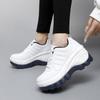 2025 autumn and winter new leather women's shoes with 8 cm thick soles, non-slip casual shoes, outdoor inner heightening shoes, foreign trade