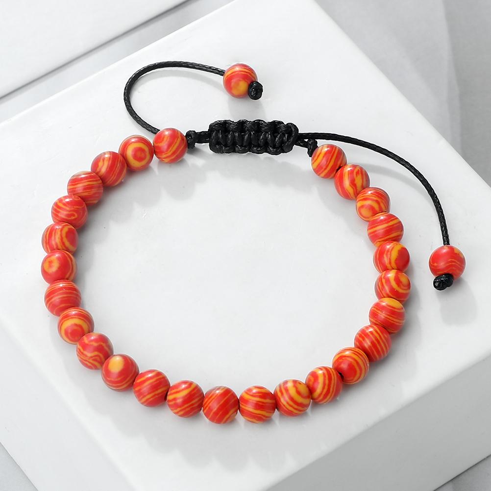 4 6 8mm Malachite Beaded Bracelet Natural Stone Green Blue Braided Bangles Handmade Healing Bracelets Jewelry Gifts for Friends