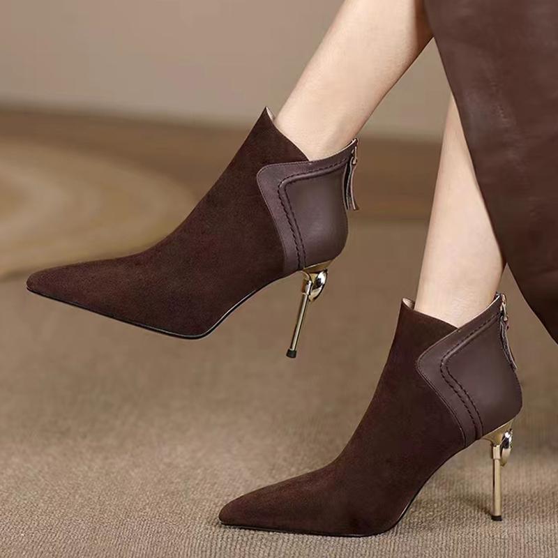 Fashion High Heels Women Ankle Boots Sexy Pointed Toe Designer Shoes Winter Fashion New Pumps 2025 Dress New Luxury Boots Mujer Zapatos