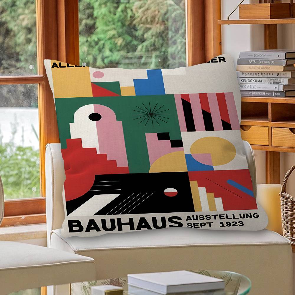 Mid Century Bauhaus Pillow Cover Design cushion Cover decor Holiday Decorati
