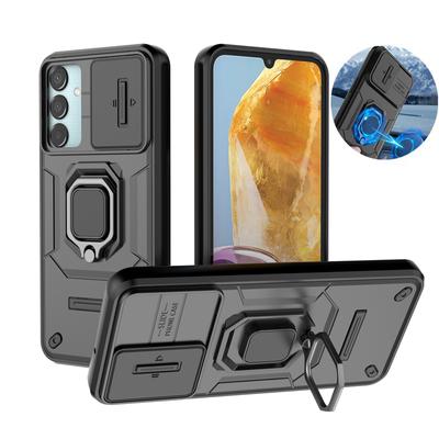 Para Samsung Galaxy M15 5G Capa Suporte de Anel Armadura À Prova de Choque Coque Para Samsung M15 M 15 5G Proteção de Lente Deslizante Capa Traseira