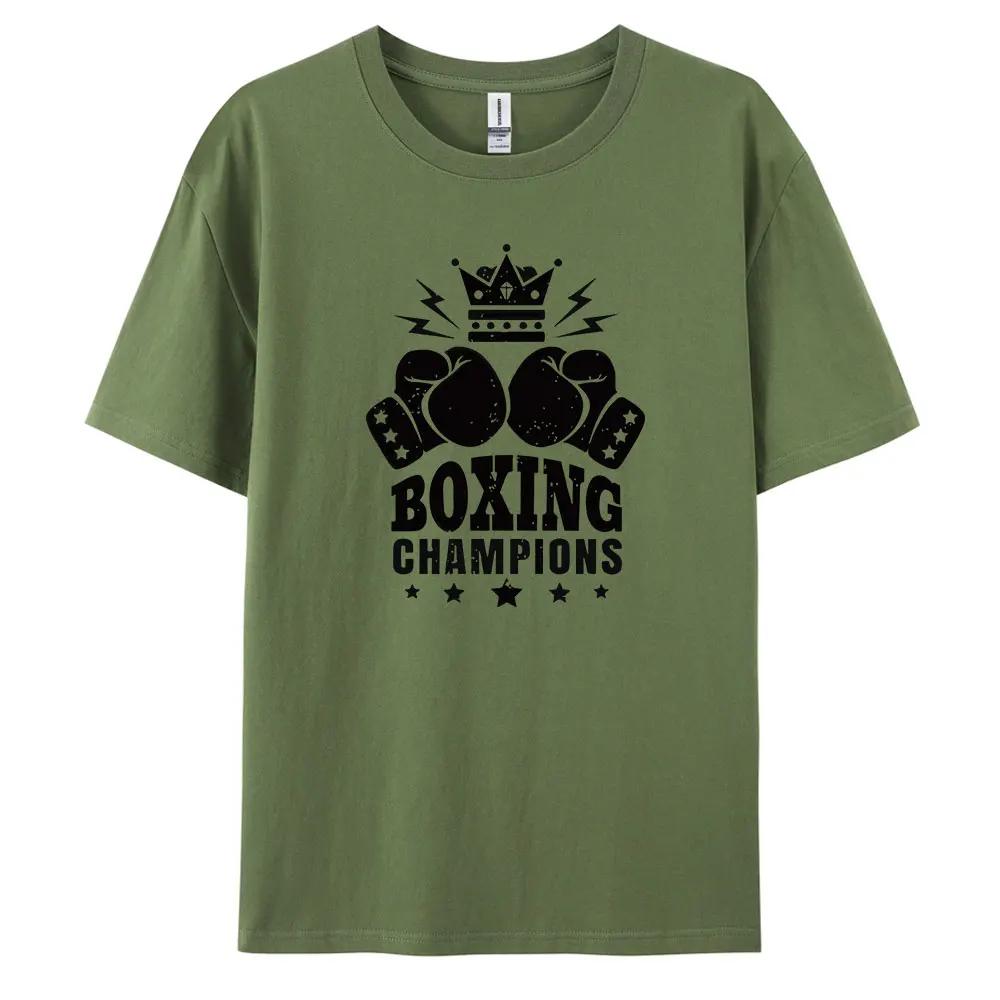 

Мужские хлопковые футболки с коротким рукавом на тему бокса, идеально подходят для отдыха 4XL