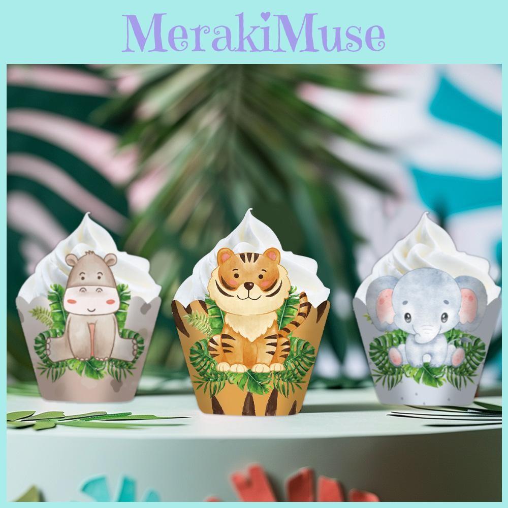Theme Forest Animal Cartoon Lion Elephant Hedgehog Pattern Cake Edge Decoration