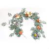 Artificial Flower Wreath Champagne Rattan Garland Ornament Decor for Table Centerpiece Wedding Arch Wreath Wall X3UC