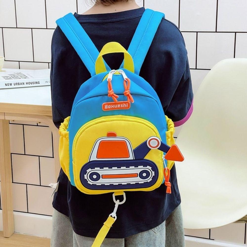 New Children Harness Toddler Leash Backpack Anti Lost Wrist Link Excavator Design Travel Rucksack Shoulders Bag