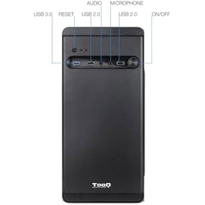 Skříň Mini-Tower - TOOQ - TQC-4702U3C-B - Micro-ATX/Mini-ITX - 1xUSB 3.0 - 2xUSB 2.0 - HD Audio