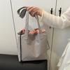 New Casual Drawstring Shoulder Bag Khaki Color Lightweight Handbag Trendy Large Capacity Tote Bag