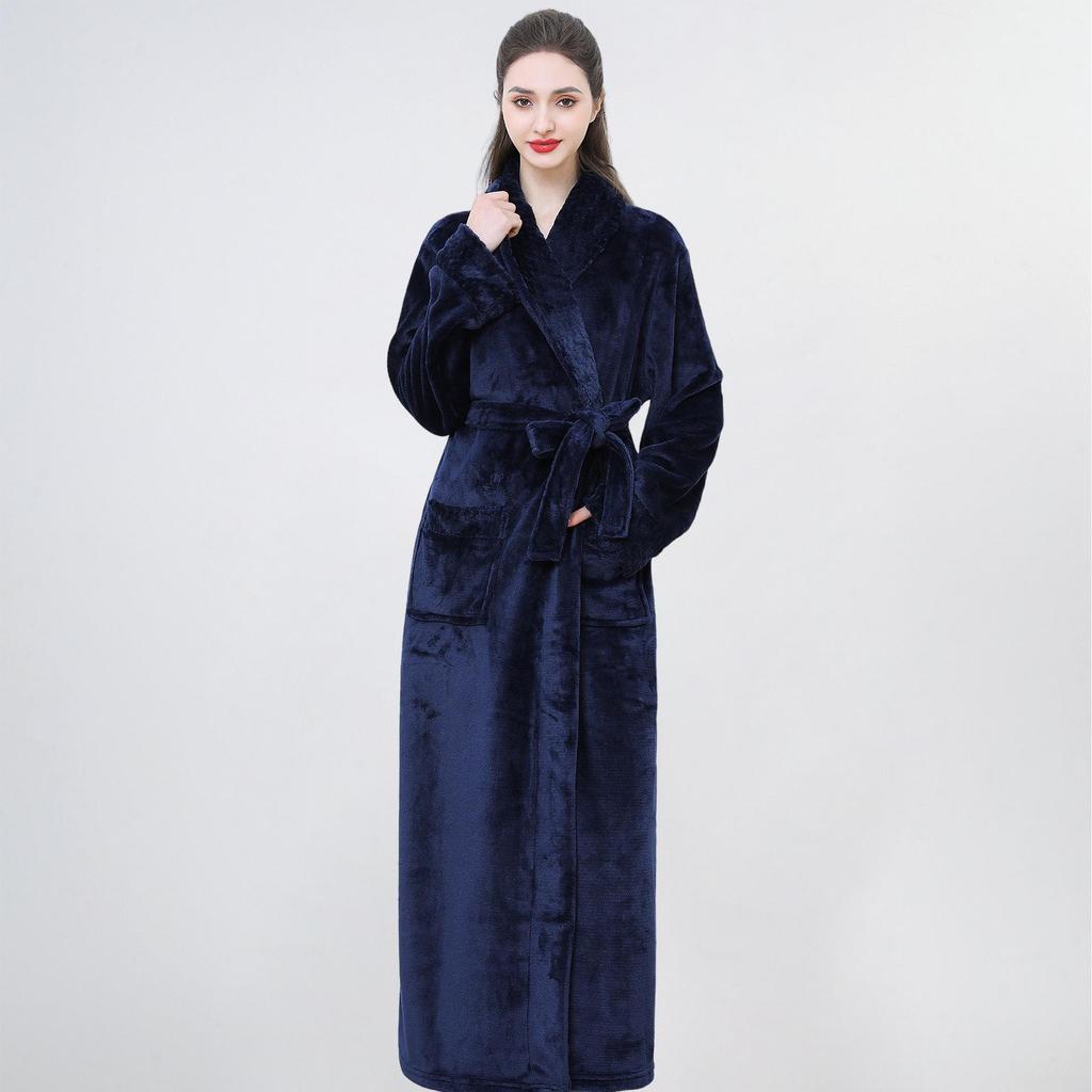Peignoir de bain en flanelle épaisse de style européen et américain pour l'automne et l'hiver