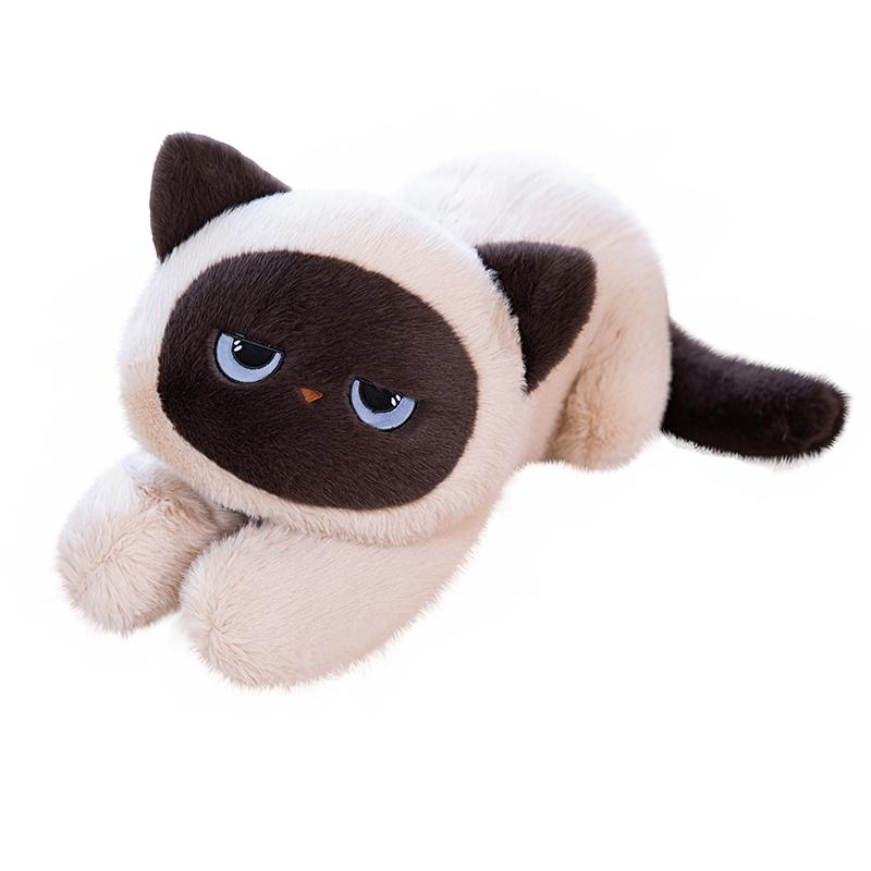 

Non-Toxic Long Siamese Cat Plush Pillow Soft Stuffed Animal Doll Lying Siamese Cat Cushion For Sofa Room Decoration Gift 60cm