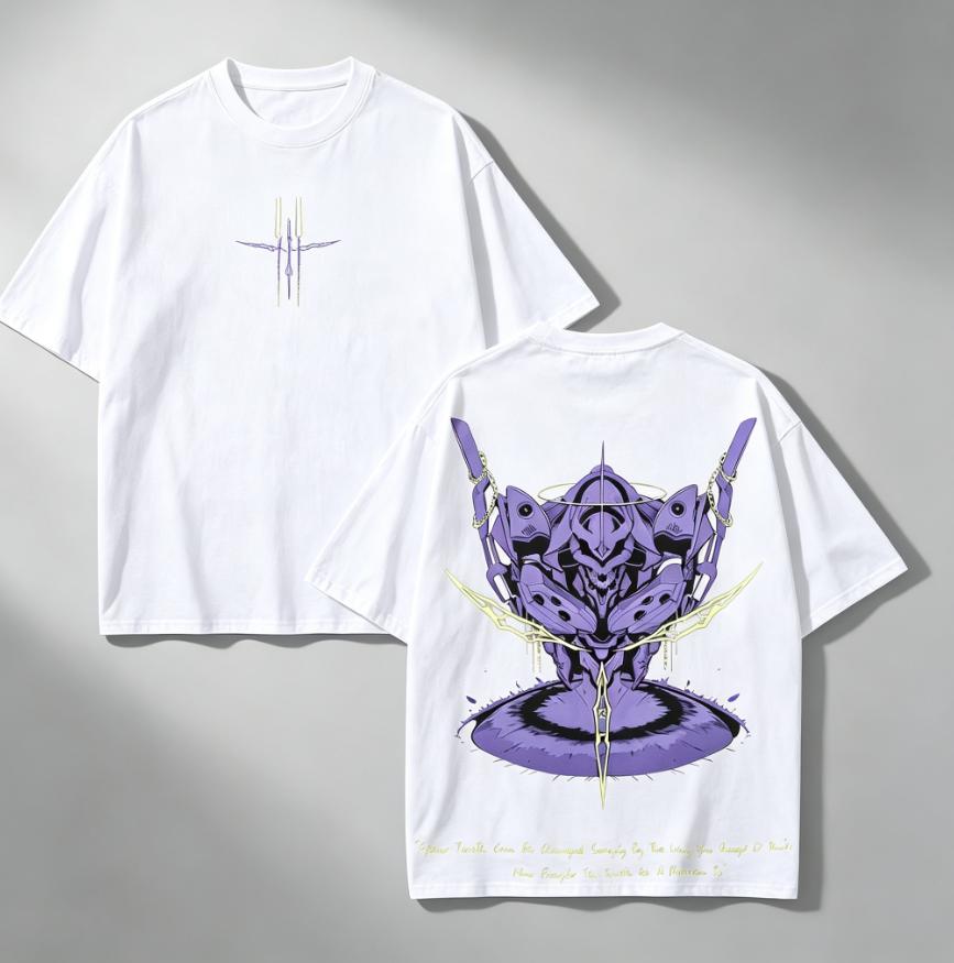 2026 Vintage Washed Graphic T Shirt Men Retro Mecha Robot Print Short Sleeve Tees Unisex Streetwear Casual Cotton Tops