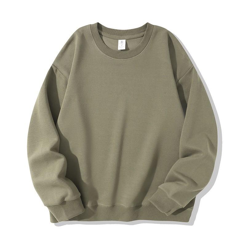 Unisex Oversized Cotton Blend Long Sleeve Pullover Hoodie Solid Color Casual Sweatshirt Winter