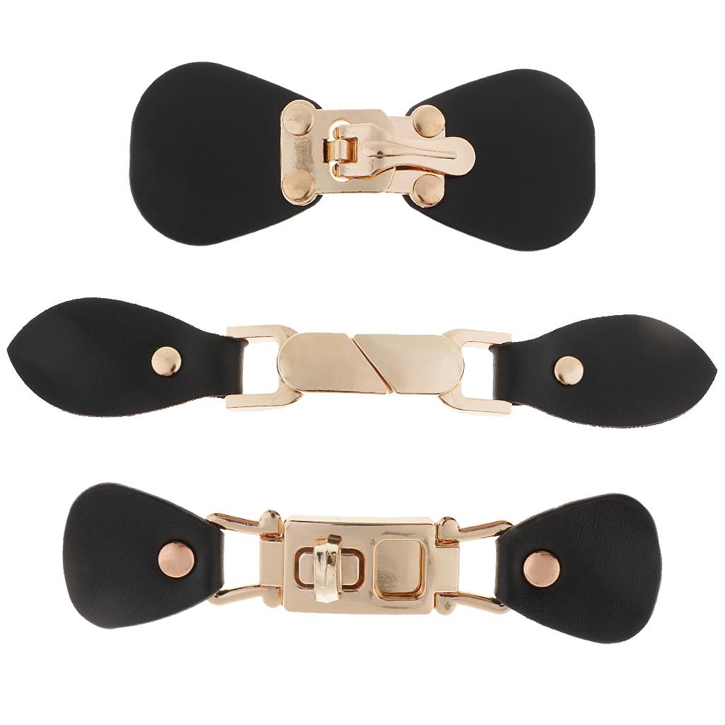 Black PU Leather Alloy Sewing Toggle Button for Bag Closure
