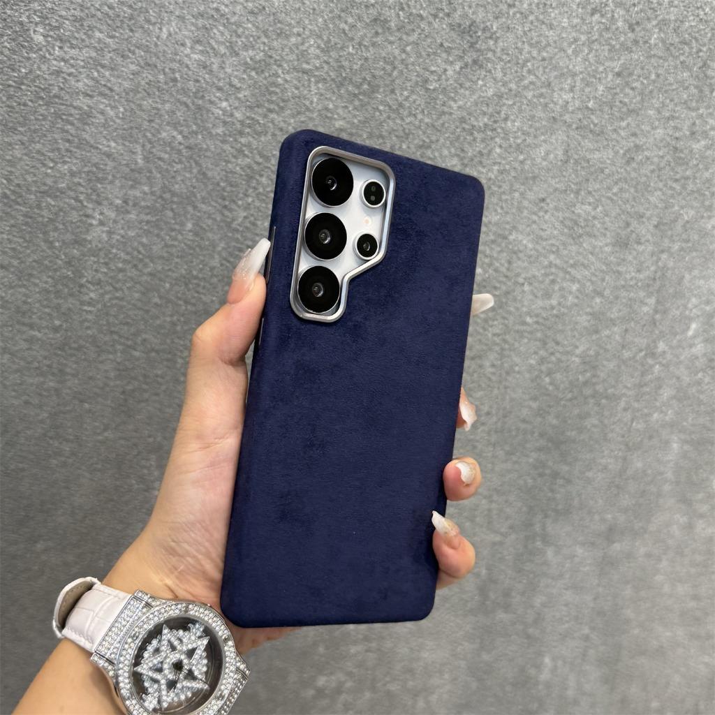Luxury Leather Magnetic Attraction Case For Samsung Galaxy S26 Ultra S24 Plus S25U Premium Plain Suede Metal Lens Ring Cover