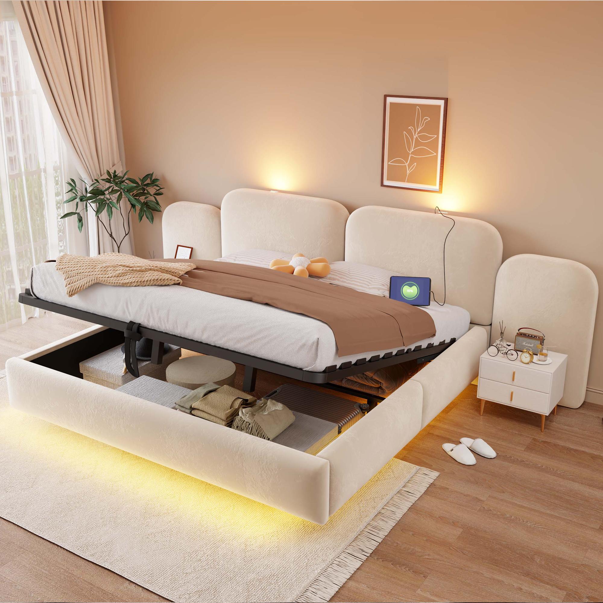 Upholstered Bed 180*200cm, With Hydraulic Storage