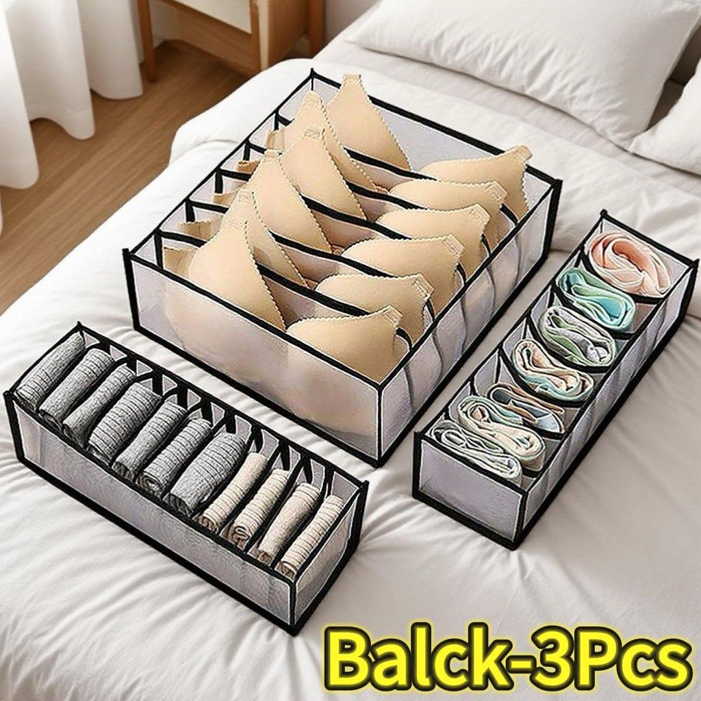 Kleiderorganizer Jeans Aufbewahrungsbox Organizerbox Kleiderschrank Kleideraufbewahrungsboxen mit Fächern Socken Unterwäsche BHs Aufbewahrung