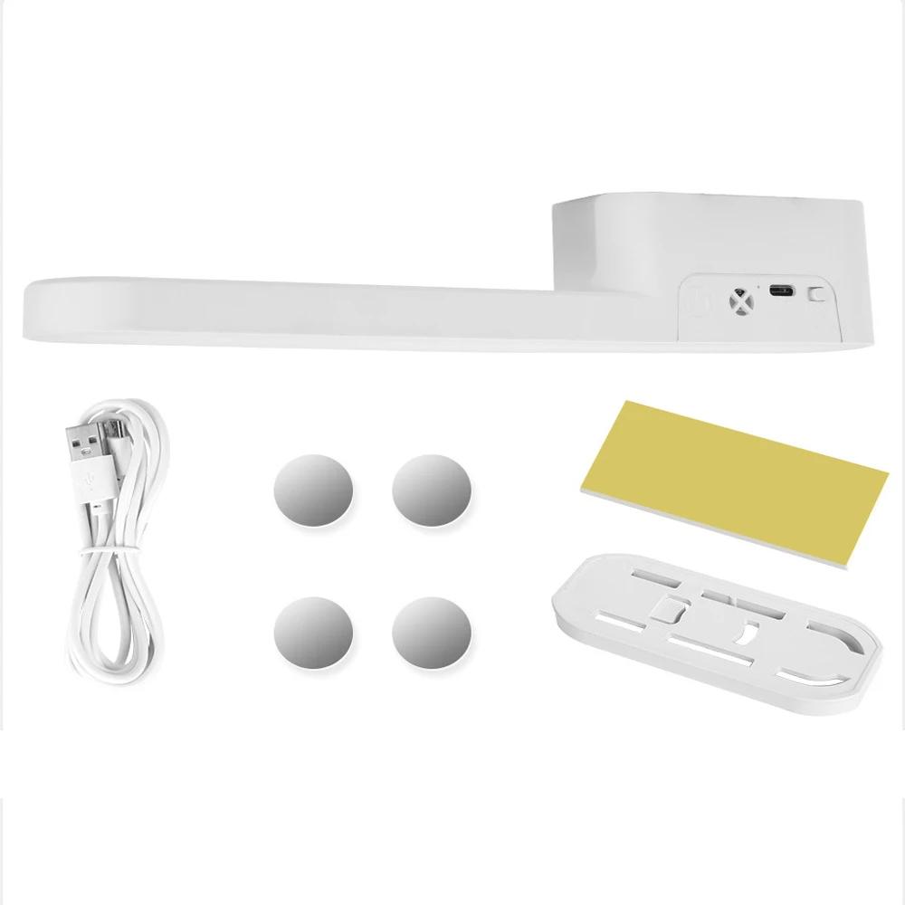 

Светодиодный светильник для шкафа с регулировкой яркости в 3 цветах, ночник, вращающийся на 360°, перезаряжаемый через USB, с пультом дистанционного управления, светильник для шкафа, DIY для спальни, письменного стола Rechargeable белый