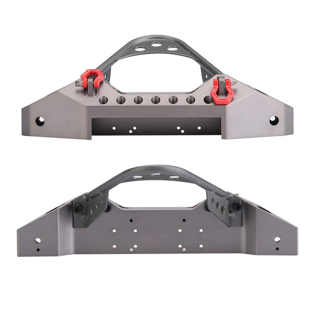 Metal Front Bumper With 2 LED Lights for Traxxas TRX4 110 RC Crawler Car (Titanium Color)