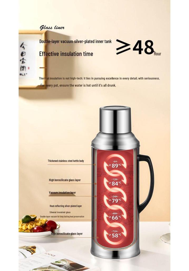 Large Capacity Double-Layer Stainless Steel Insulated Hot Water Bottle