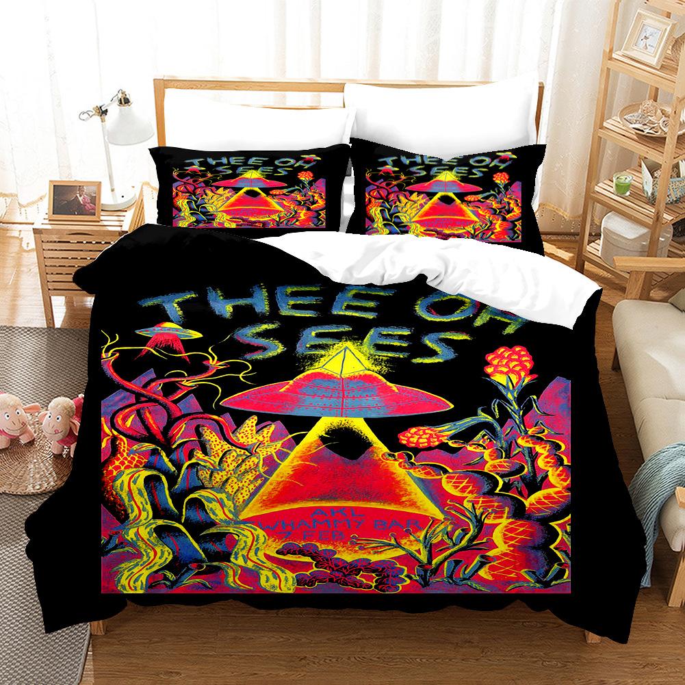 Abstract Art Pattern Colourful Graffiti Duvet Cover Set Polyester Comforter Cover King Queen Size for Kid Boy Girl Bedding Set