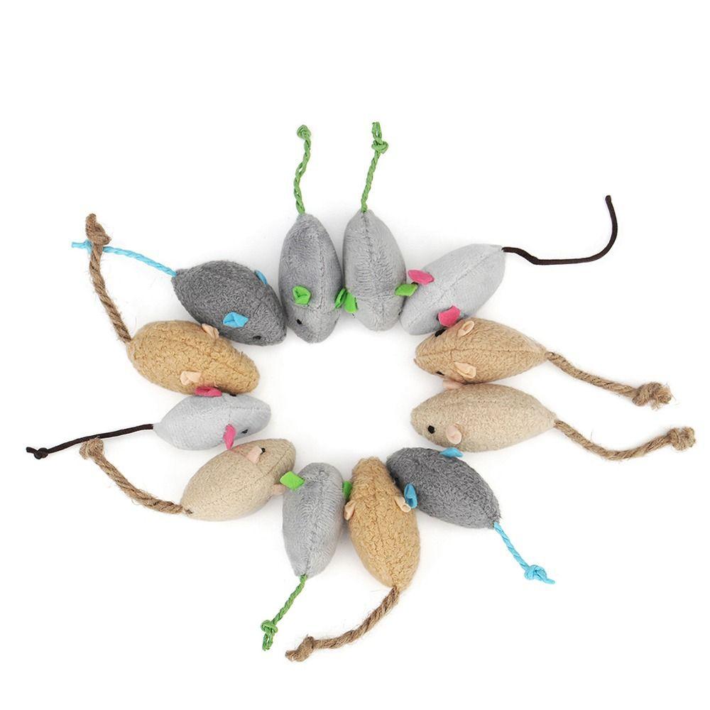 2pcs Funny Plush Interactive Soft Catnip Toy Fake Mice Simulated Mouse Cats Training Toy