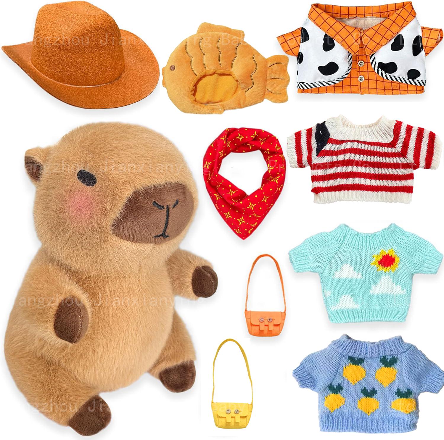 Peluche Capybara Avec Vêtements Et Accessoires Sur Le P 10,2 Pouces (Environ 25,9 cm) Peluche Capybara Mignonne 26cm