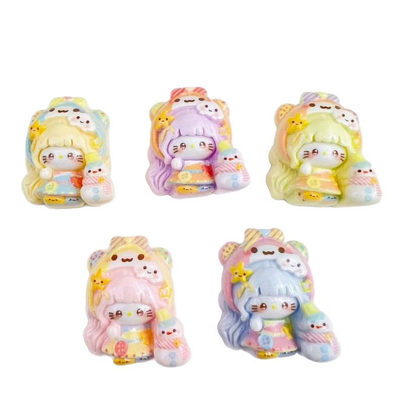 KT Cat DIY Resin Accessories: Cute Handmade Ornaments for Cream Glue, Hair Clips, Phone Lanyards, and Keychains.