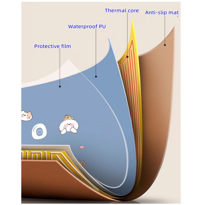 Electric Heat Mouse Pad Table Mat Display Temperature Heating Mouse Pad Keep Warm Hand For Office Computer Desk Keyboard Winter