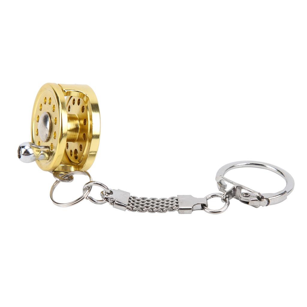 Aluminum Alloy Mini Fishing Reel Keychain Pendant Decorative Portable Fly Reel Key Ring