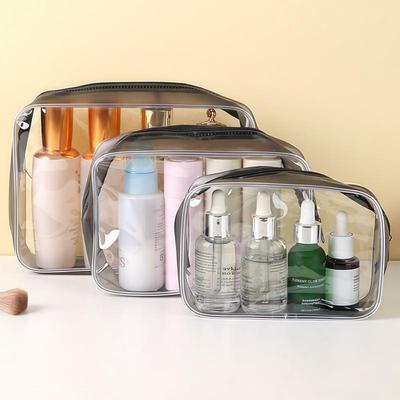 1 Stück PVC Waschtasche Reise Tragbar Transparent Wasserdicht Make-up Aufbewahrung Kosmetik-Organizer Große Kapazität Make-up Tasche