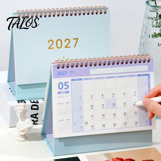 Monthly Organizer for Desk 2027 Calendar, Standing Flip Desktop Minimalist Gold Foil Cover Home Office Accessory Planner, Thick Paper Note Taking,