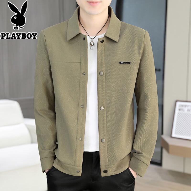 PLAYBOY Men s Spring Autumn Casual Lapel Workwear Jacket 4XL
