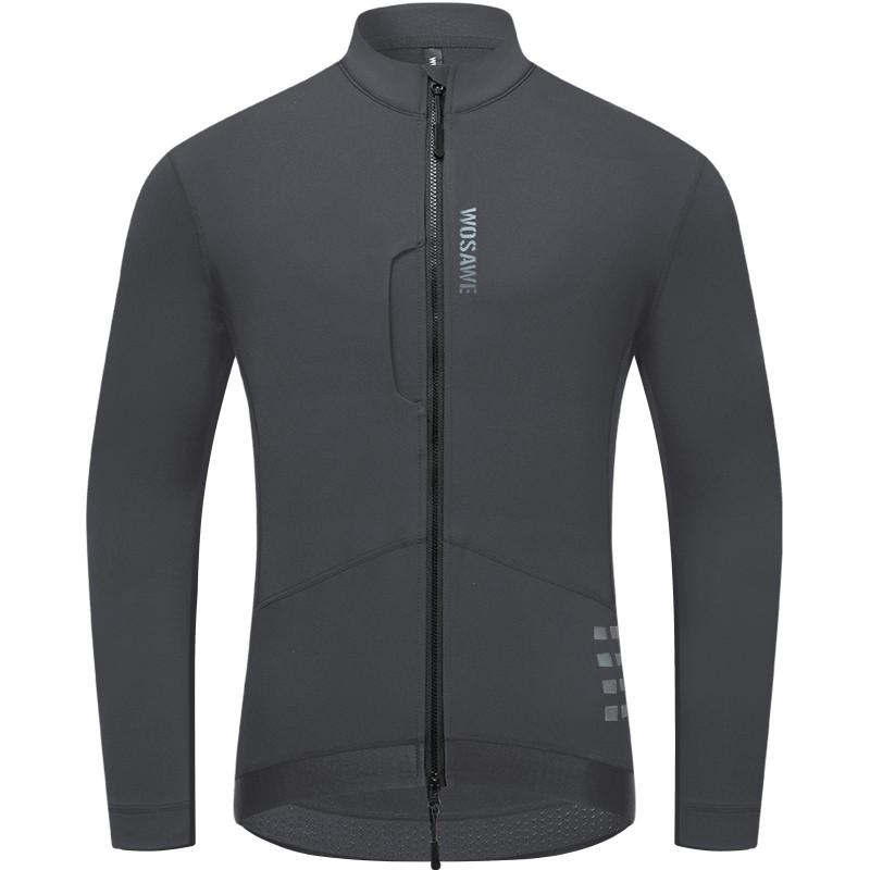 Mens Thermal Cycling Jacket Windproof Water-Resistant Fleece-Lined Long Sleeve Top Winter Riding