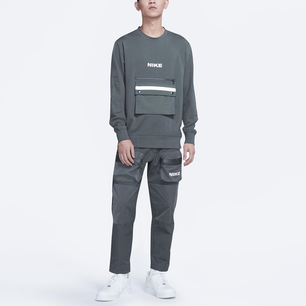 Nike Sweatshirts Men's Gray Crew Neck Moderate Regular DA0070-068