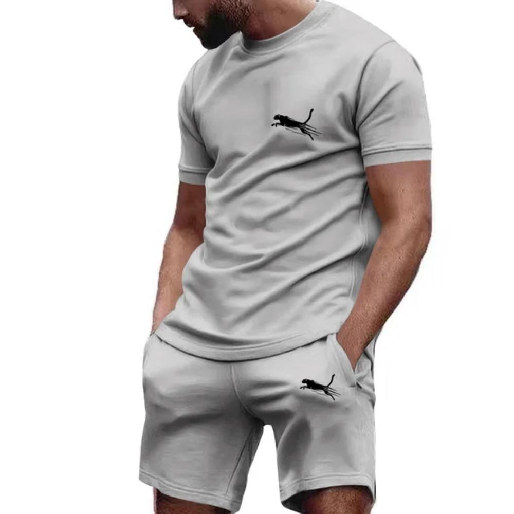 Zomerpak Sportkleding Heren Fitnesspak Sportpak T-shirt met Korte Mouwen + Korte Broek Sneldrogend 2-delige Sets