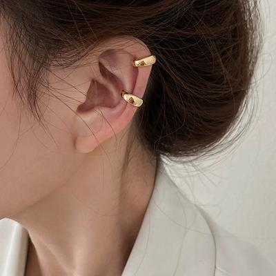 New 1Pair Gold Silver Color C-Shaped No Piercing Ear Cuffs For Women Fashion Simple Ins Style Earrings Jewelry Accessor Gifts