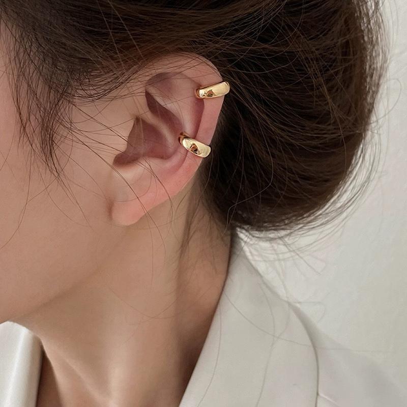 1 Pair Gold Silver Color C-Shaped No Piercing Ear Cuffs For Women Fashion Simple Ins Style Earrings Jewelry Accessories Gifts