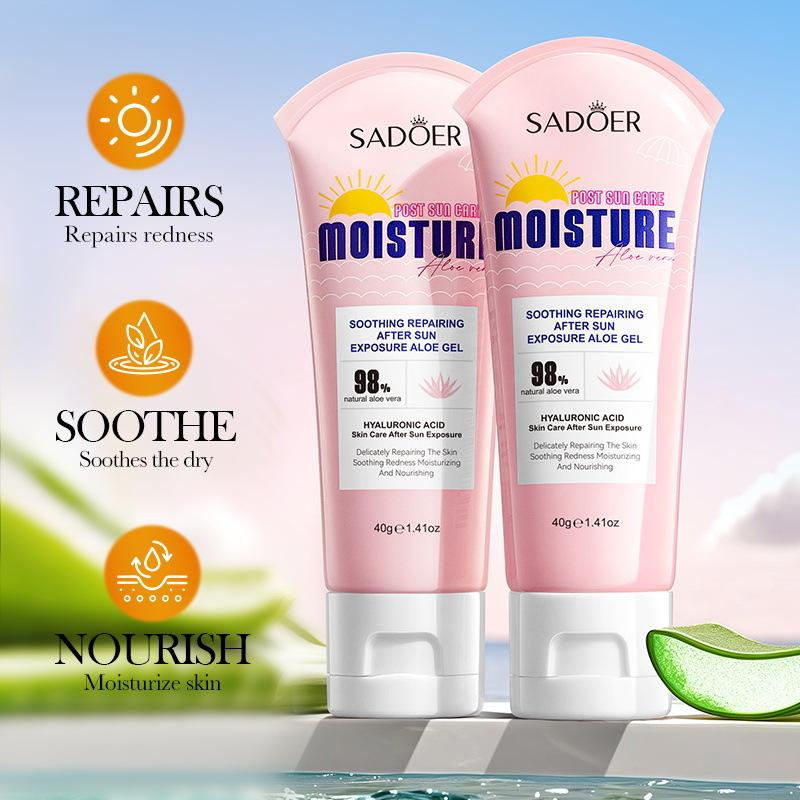 After Sun Soothing Aloe Vera Gel SADOER Moisturizing Hydrating Aloe Vera Gel