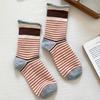 Sock Children's Cotton Summer and Spring Odor-resistant Mid-length Socks with Trendy Stripes, Long Socks, Summer Lightweight Pile-up Socks