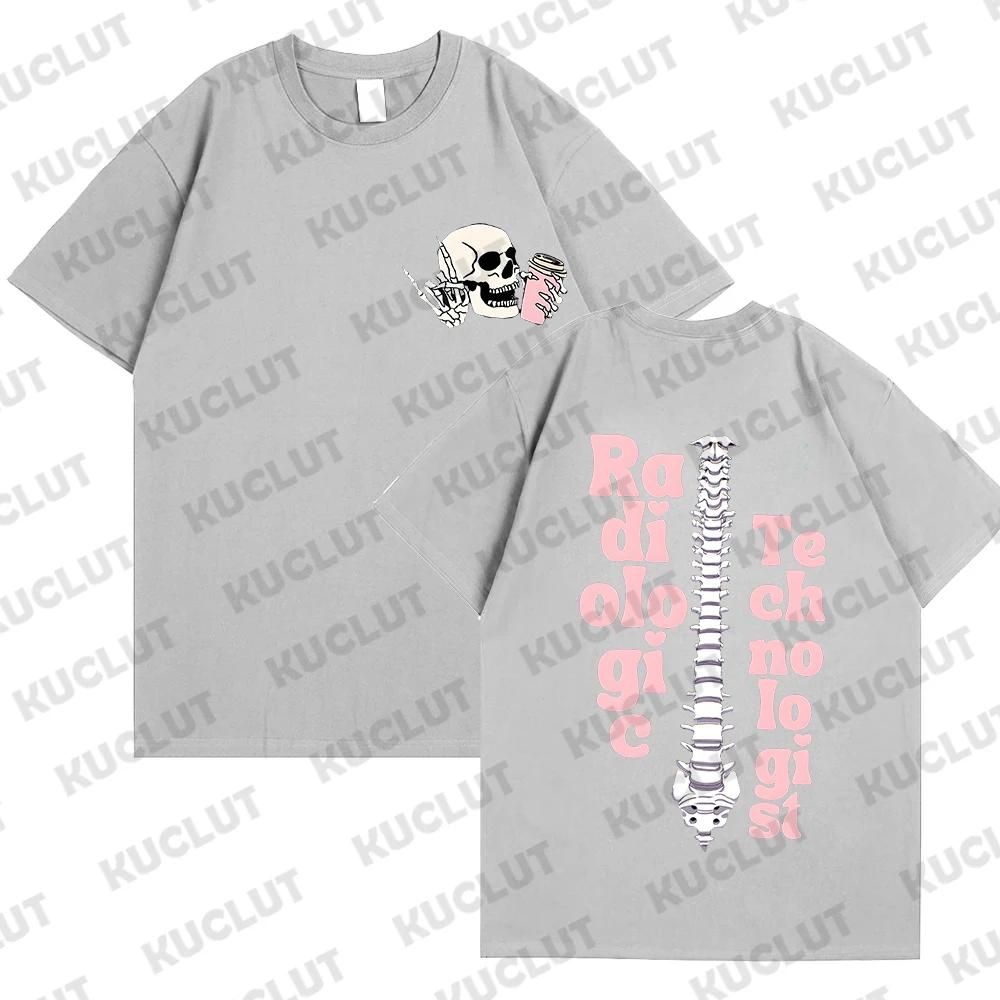 Floral Skeleton T-shirts for Women Sweatshirt Flower Skull Shirt Radiologic Technologist Tshirt Halloween Clothes for Women Tops
