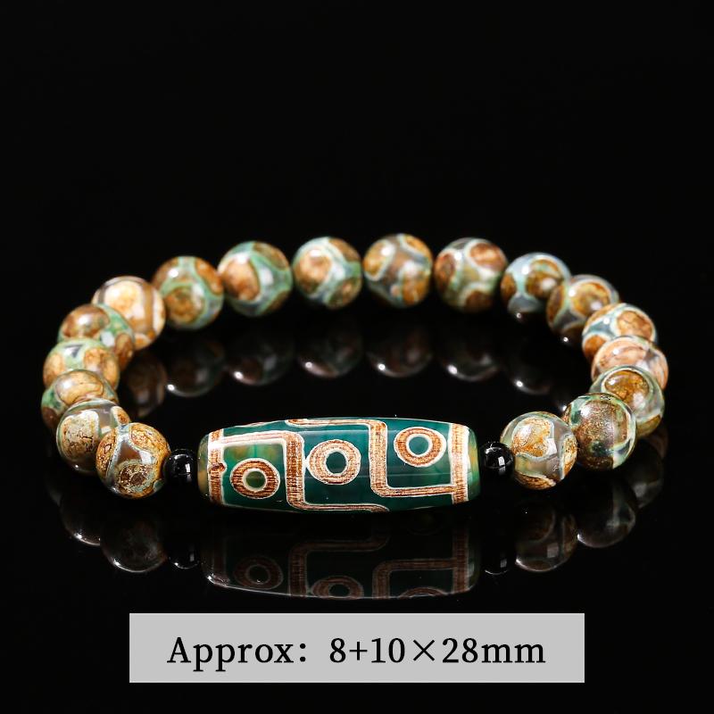 Tibetan Agate Barrel Beads Bracelet Women Men Retro Yoga Jewelry Gift