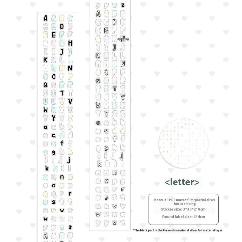 

Alphabet Star Clover Fish Pet Sticker Tape Ins Style DIY Planner Diary Scrapbook Decor A2