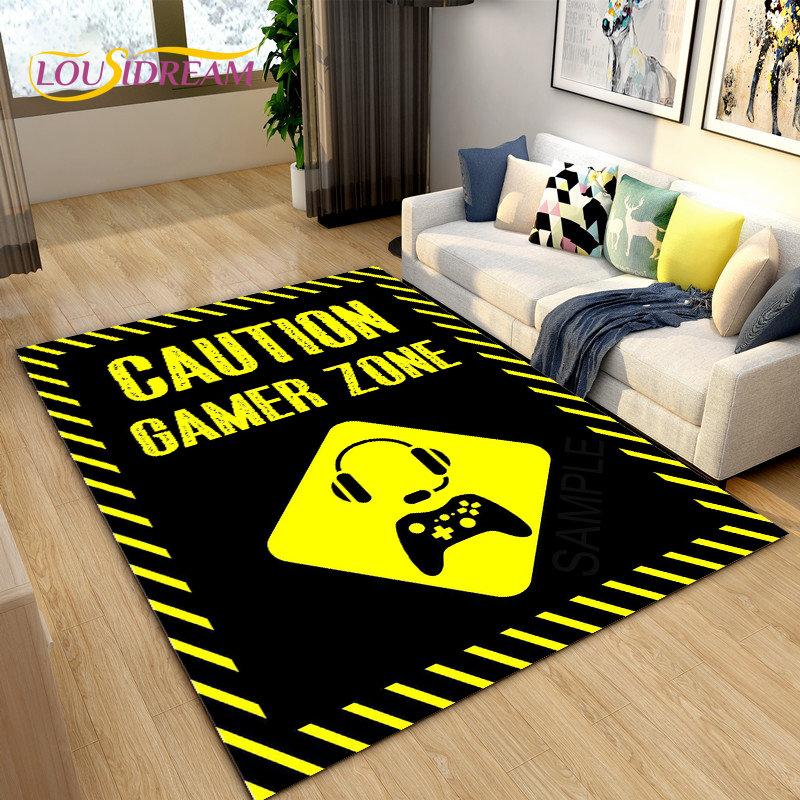 3D Cartoon Game Gamer Zone Controller Area Rug,Carpet Rug for Living Room Bedroom Sofa Decoration,Child Play Non-slip Floor Mat