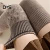 1 Pair Women Winter Socks Tihick Plush Over Knee Socks Anti-slip Solid Color Warm Thickened Stockings Warmth Socks for Various Occasions