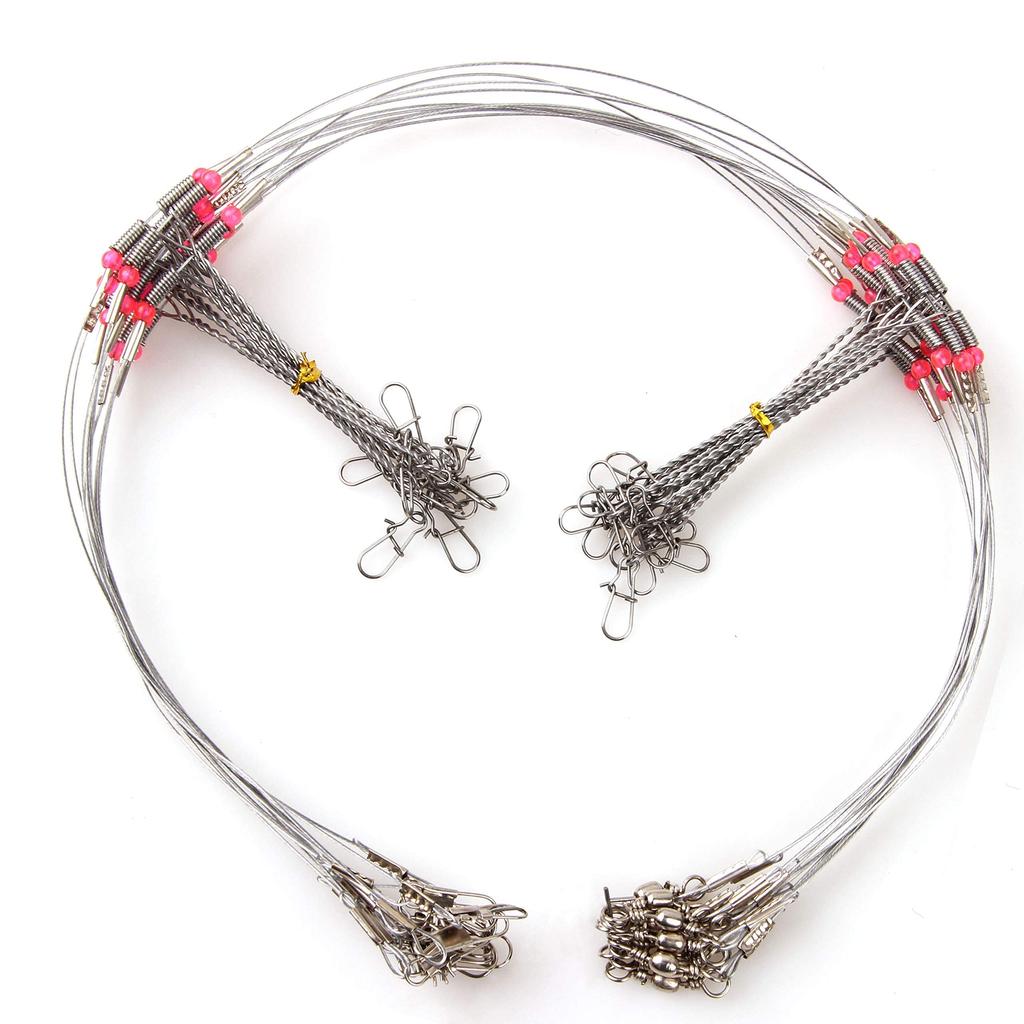EASY CATCH Wire Leaders for Hairtail and Stone for Boat and Offshore Set with Two Silver Snapper, Fishing, 12-Piece Leaders,