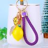 Rhinestone Imitation Fruit Lemon Car Cute and Creative Charm for Women Metal Gift Bag Charm
