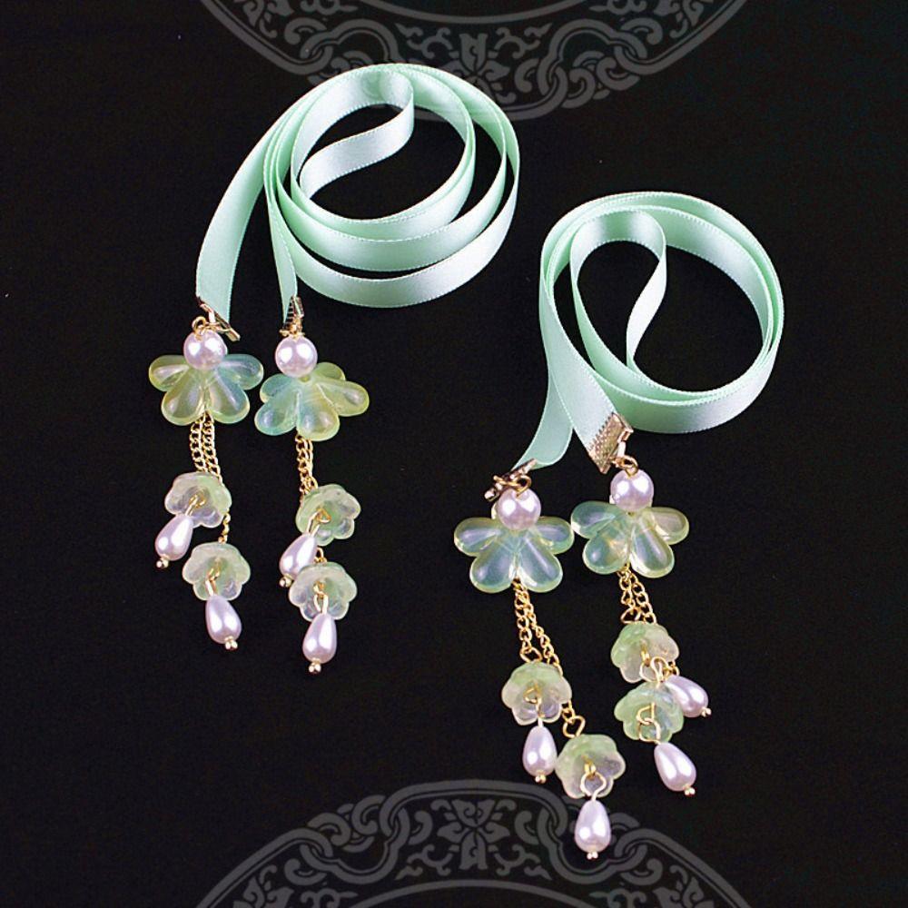 

Тканевый плетеный ободок для волос с кисточками Hanfu, аксессуары для волос в древнем стиле, головной убор для девочек K